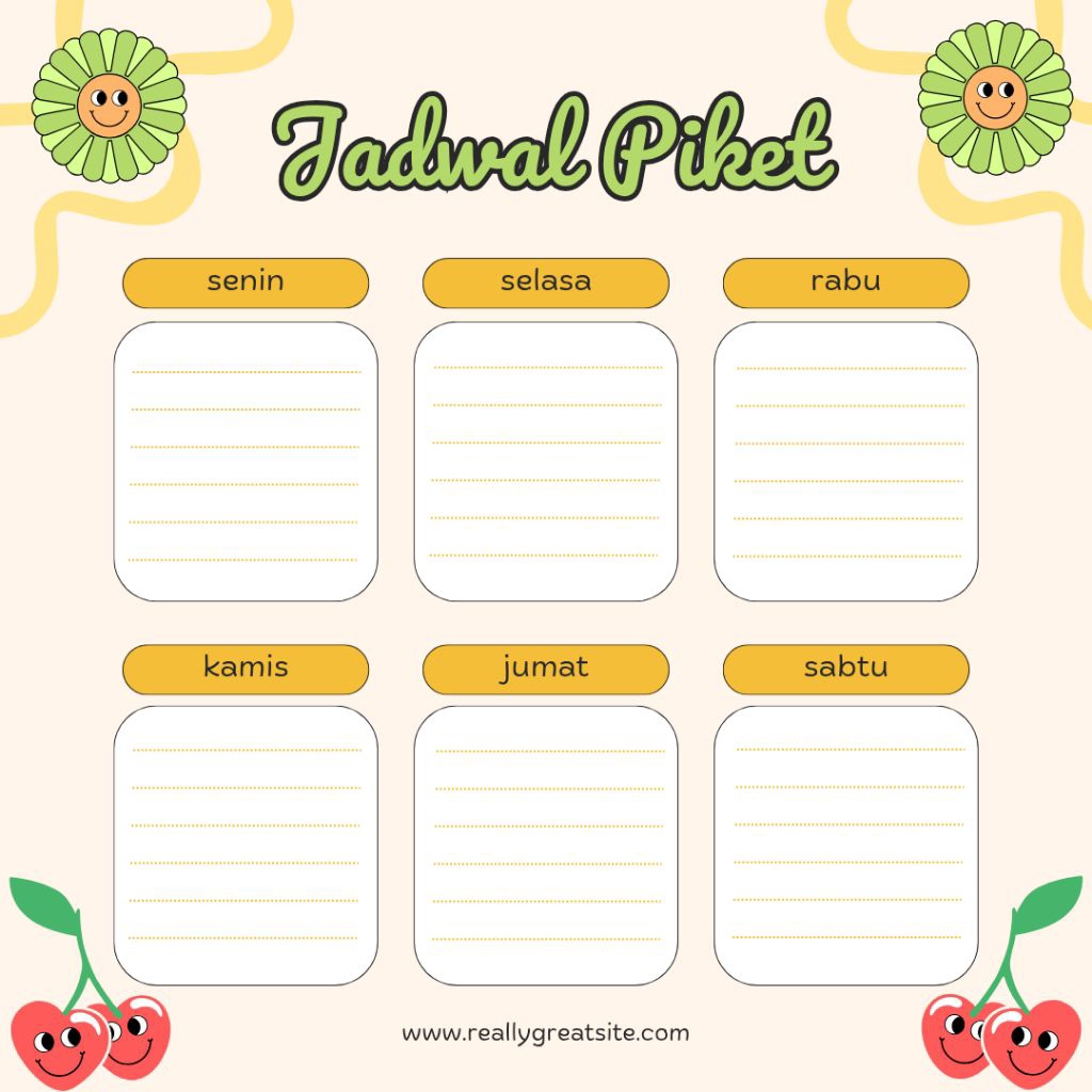 

sticker jadwal pelajaran & jadwal piket sekola anak lucu aesthetic ukuran 25x30cm Sekolah Belajar Stiker