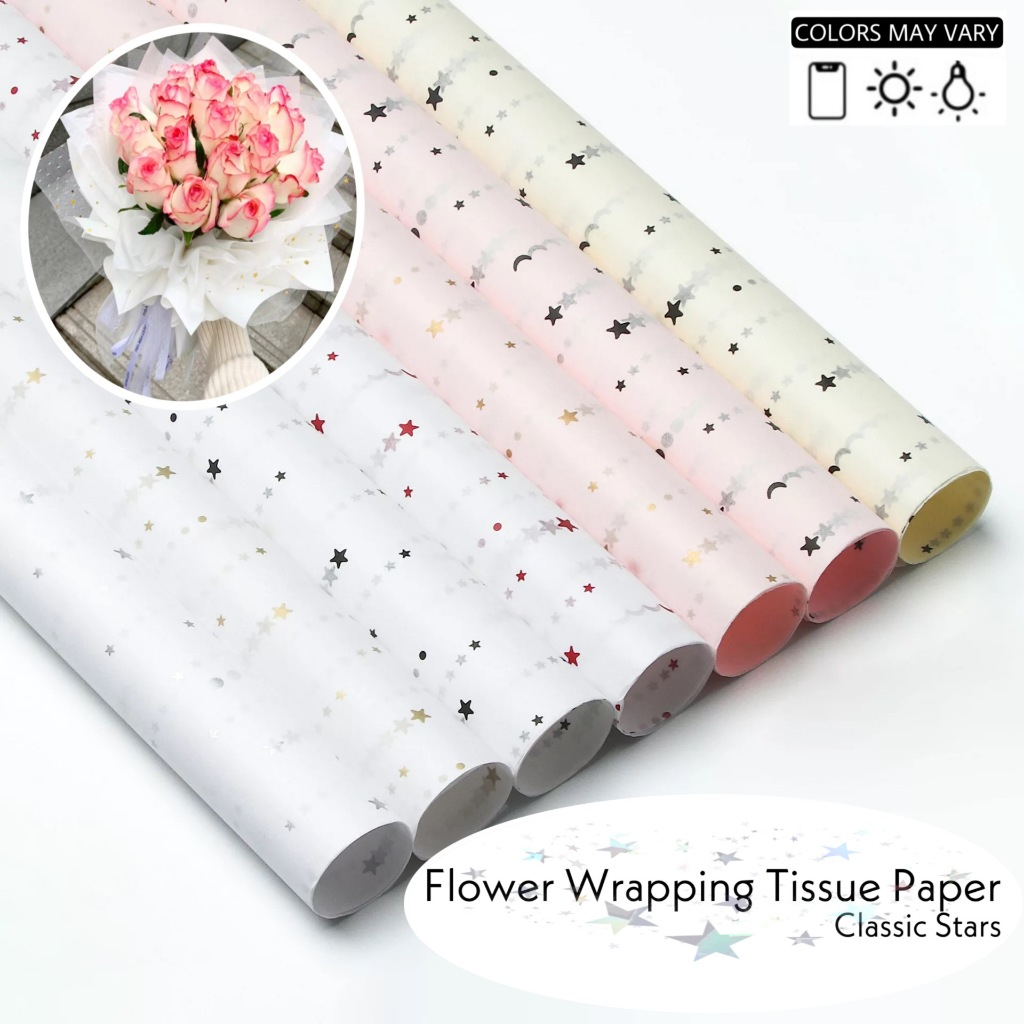 

( 1 Pak - 20 Lembar ) CLASSIC STARS - KERTAS KADO / GIFT WRAPPING PAPER - TISSUE CLASSIC PAPER