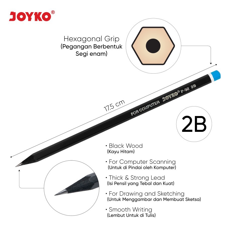 

BLACK Pensil 2B Joyko P-92