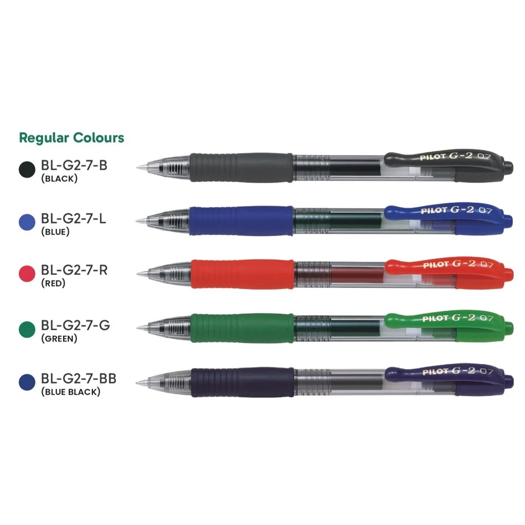 

Pilot G-2 Roller Ball Pens 0.7 / Pulpen Pilot Murah Satuan