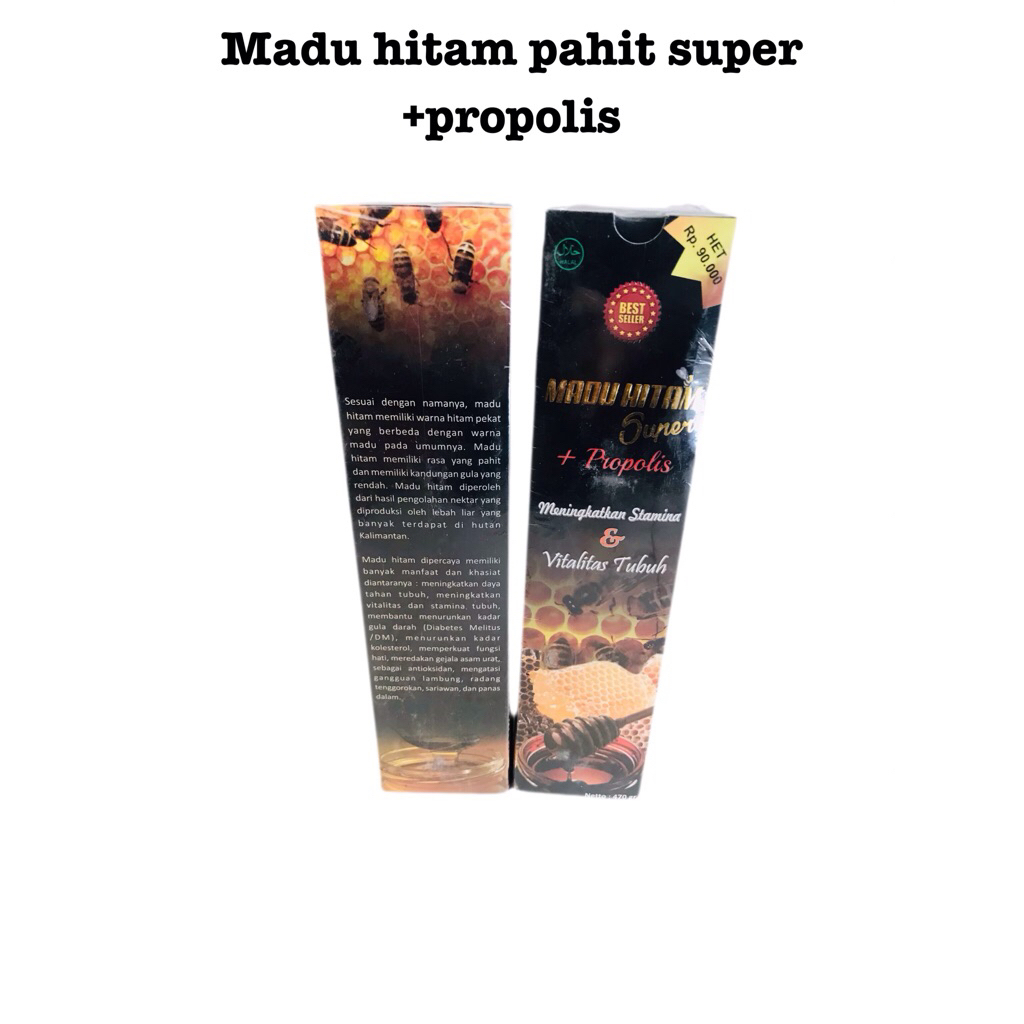 

Madu hitam pahit super +propolis