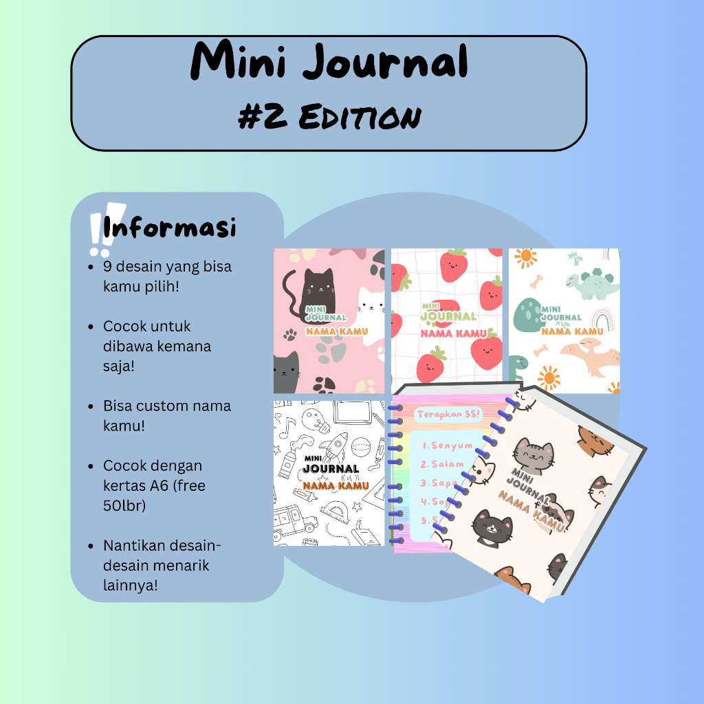 

custom Mini Journal Book binder tulis kecil