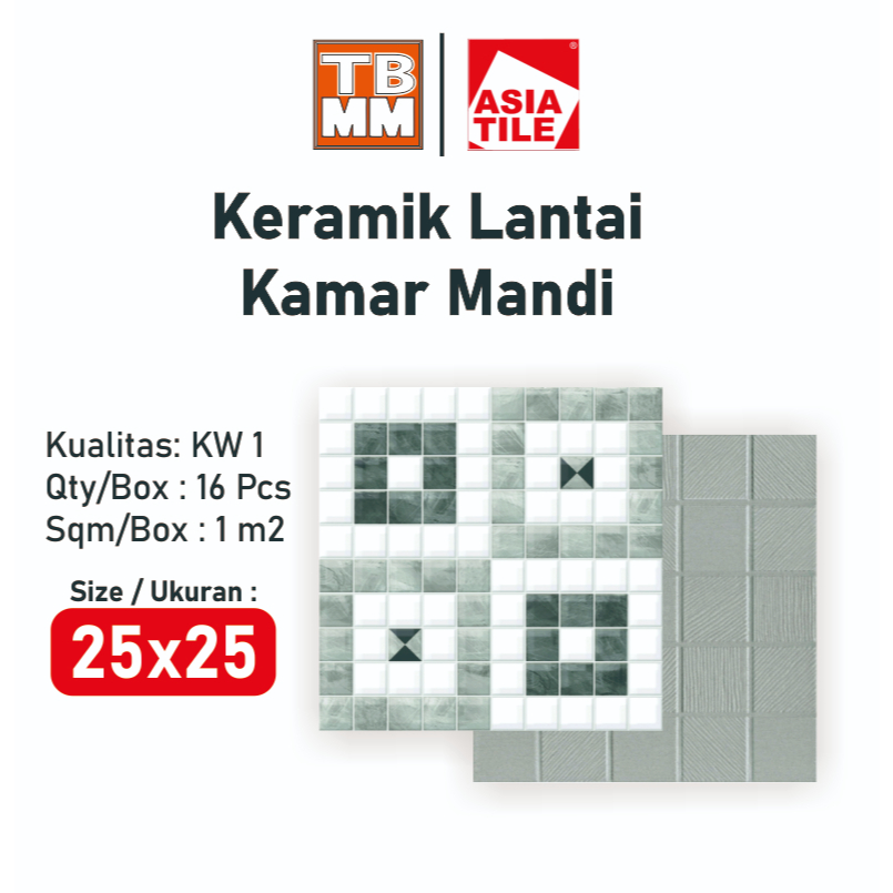 Keramik Lantai Kamar Mandi 25x25 Asia Tile
