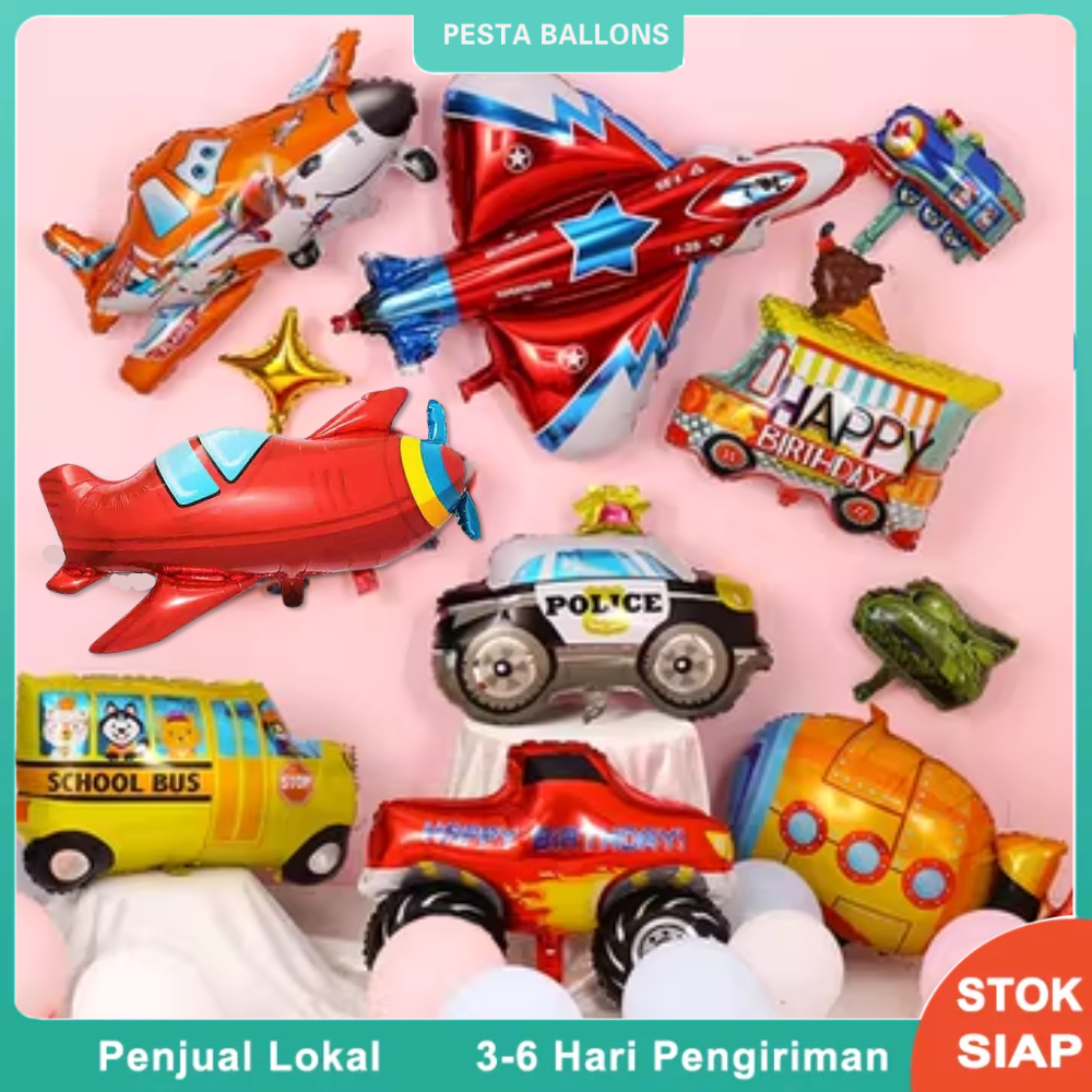 Balon Foil Kendaraan Transportasi Mobil Jumbo / Balon Besar Transportasi Darat Udara (Pesawat, Keret