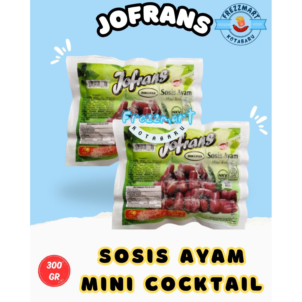 

JOFRANS SOSIS AYAM MINI COCKTAIL 300 GR Frezzmart Kotabaru