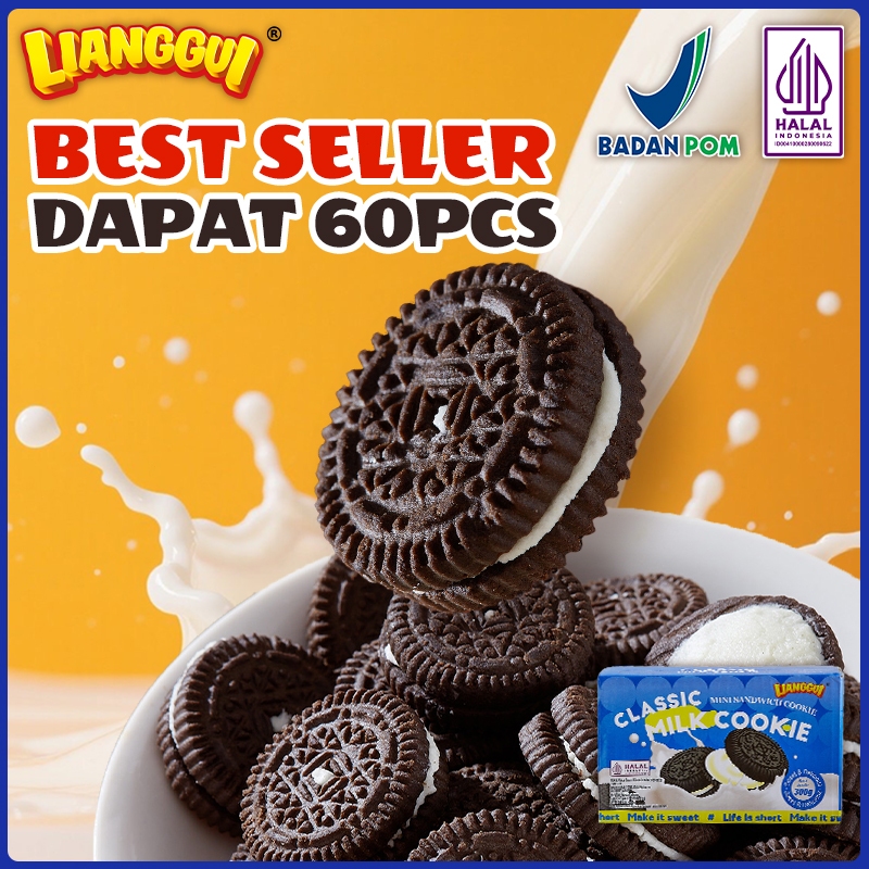 

lontong12 LIANGGUI Biskuit Susu (60 PCS) Cemilan Anak Renyah Snack Praktis Harga Hemat Cookies