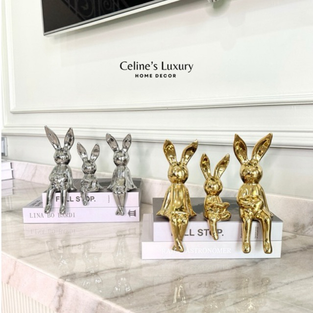 Phoebe - Hiasan Buku Kelinci - Hiasan Buku Patung Kelinci - Patung Bunny - Hiasan Buku Bunny - Ornam