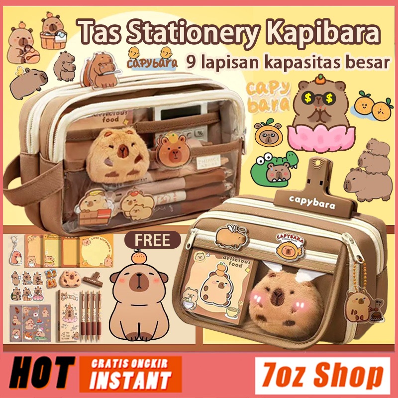 

✨Ready Stock✨ Seri Kapibara - Kotak Pensil Korea Kapasitas Besar dengan Banyak Sekat, Tas Pensil Aesthetic Minimalis Warna Pastel, Tempat Penyimpanan Alat Tulis untuk Sekolah & Kantor