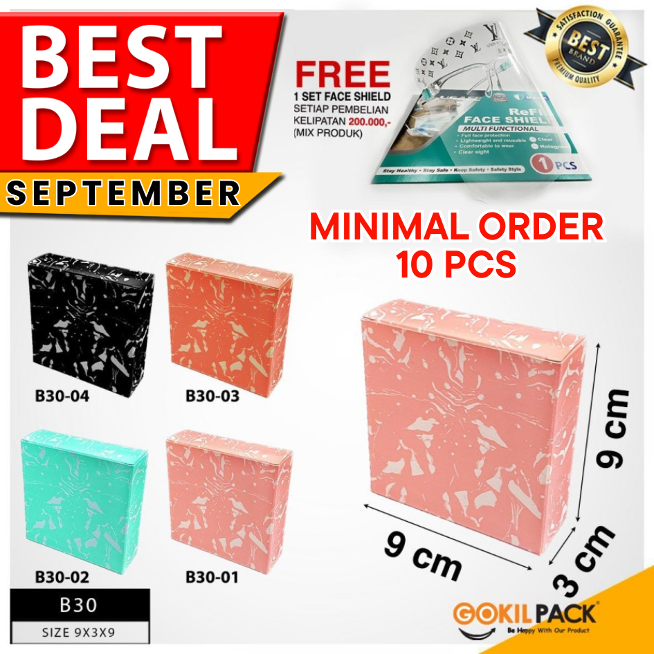 

GOKILPACK - Kotak Souvenir Marble - Kotak Packaging Motif Marble Uk 9x9x3 cm - B30