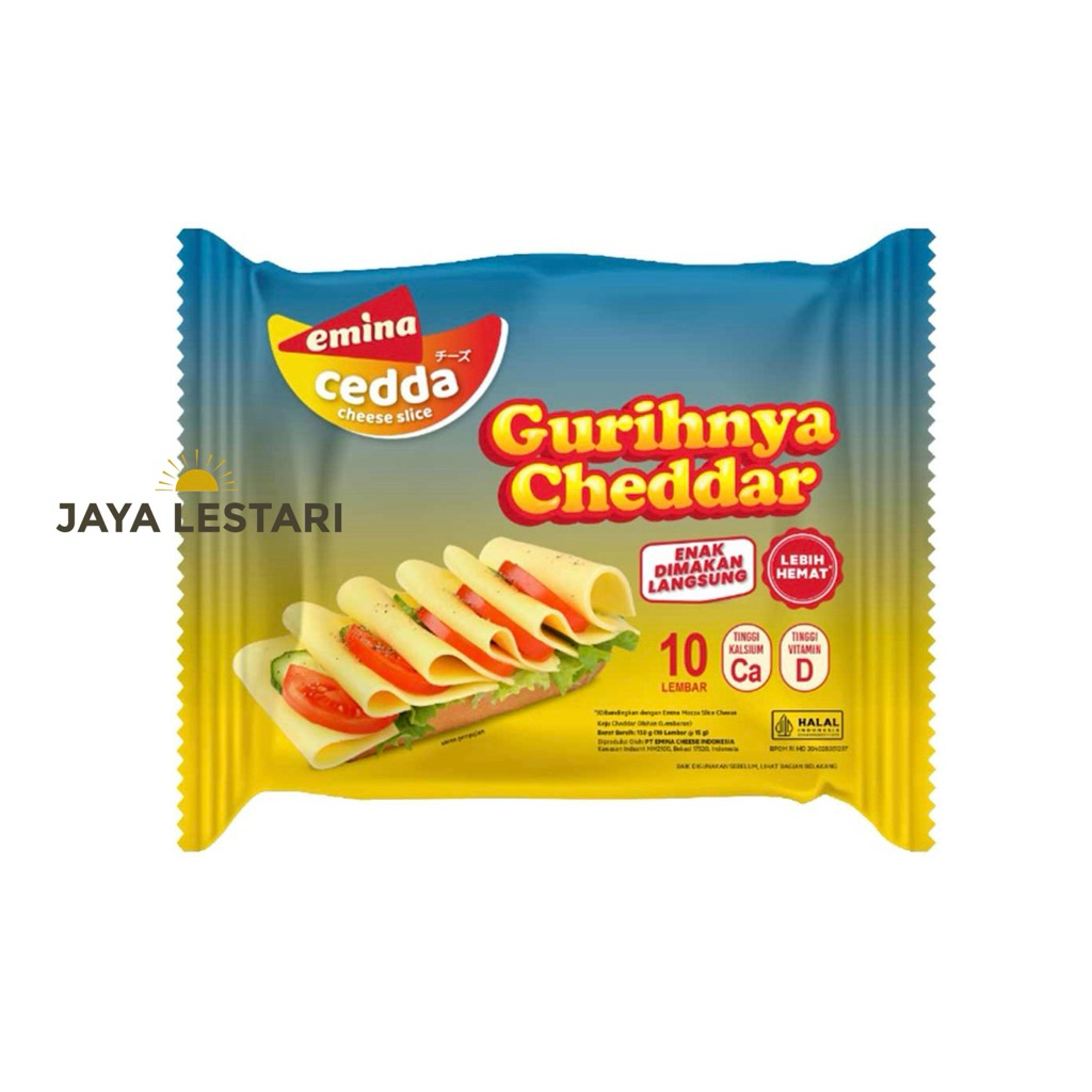 

Emina Cheddar Cheese Slice (Isi 10 Lembar/Pack) (15gx10)