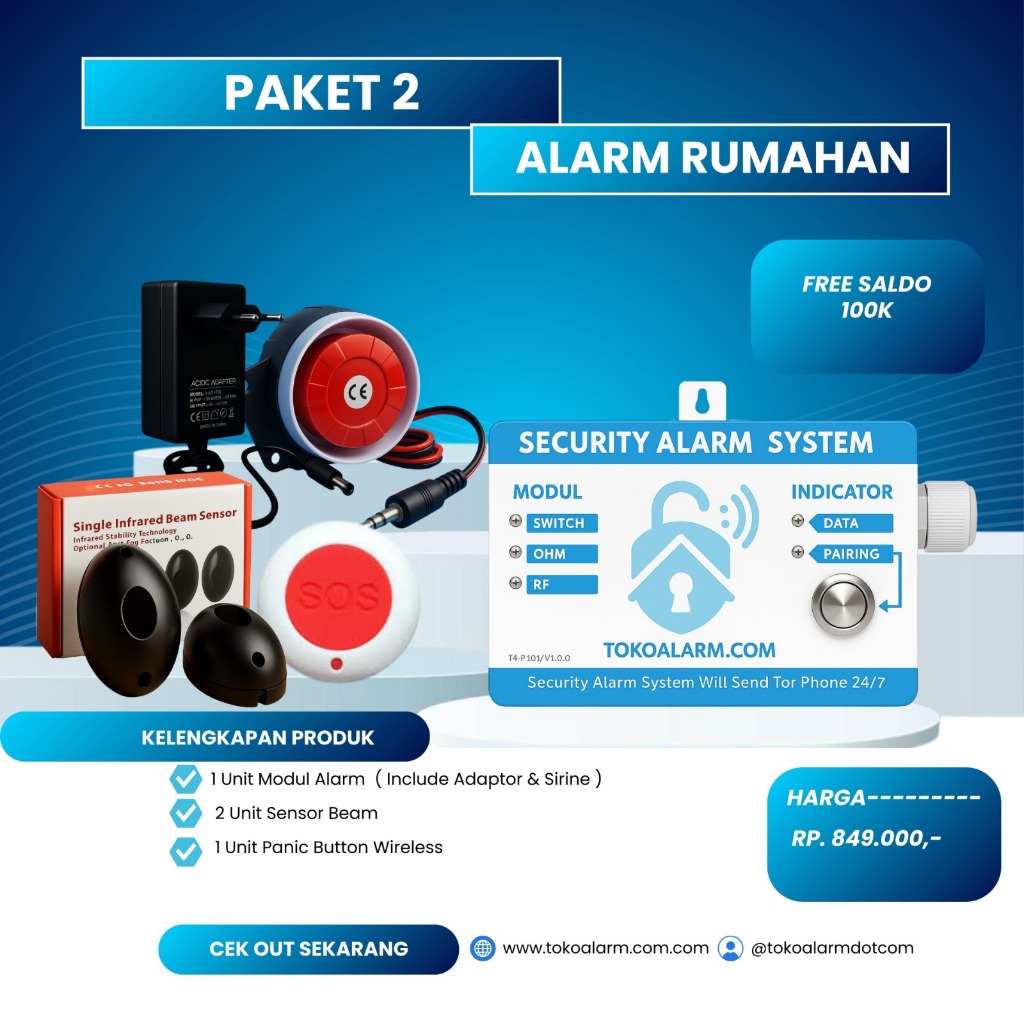 Alarm Anti Maling Berbasis Android/APK PAKET STANDART 2 ( rumahan )