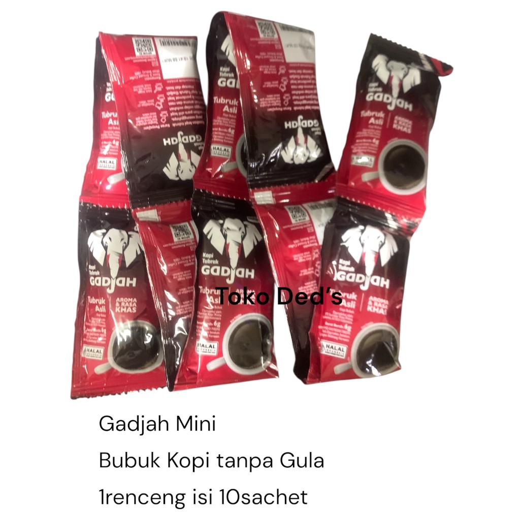 

Kopi Tubruk Gadjah MINI 1renceng 10 sachet TANPA GULA