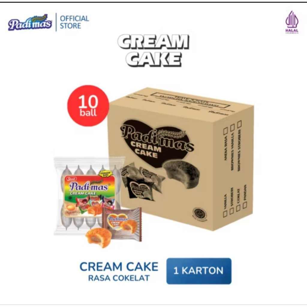 

Padimas Cream Cake 1 karton isi 10 x 10 = 100 Bungkus