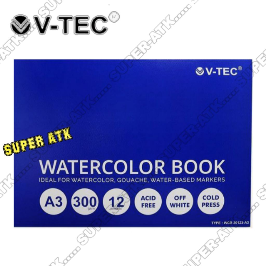 

KERTAS GAMBAR A3 WATERCOLOR V-TEC (ISI 12 LEMBAR)