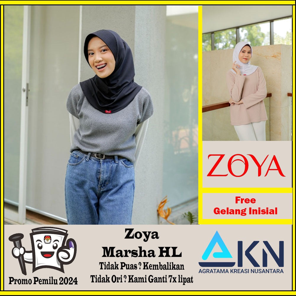 Kerudung Zoya Bergo Marsha HL Casual Kerudung Anak Sekolah Zoya Free Permen