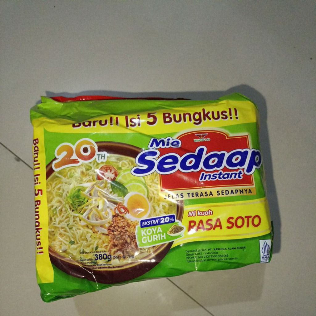 

Mie Sedaap soto 76gr isi 5