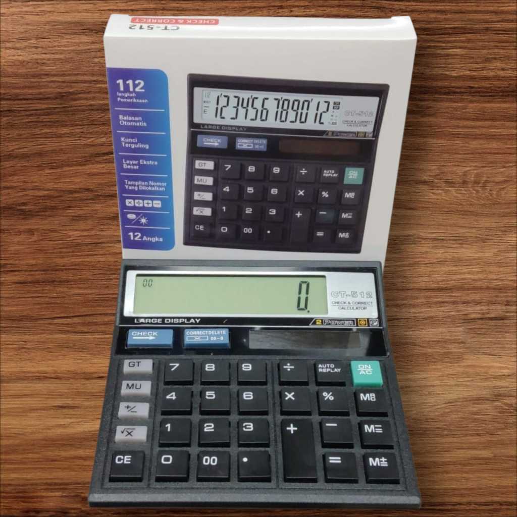 

Kalkulator Dagang POLOS CT 512 CT 512 12 digit Calculator Warna Hitam