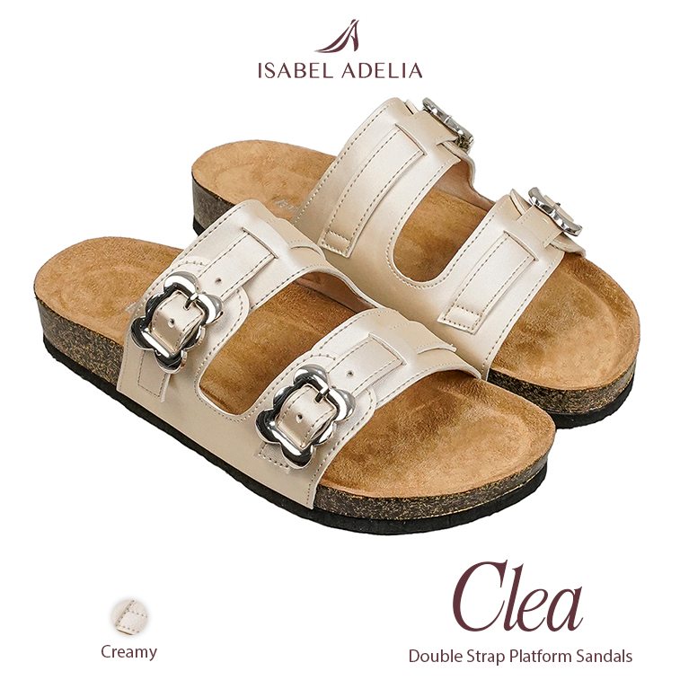 Isabel Adelia CLEA Sandal Platform Wanita Casual Slip On Minimalist 3cm Anti Slip