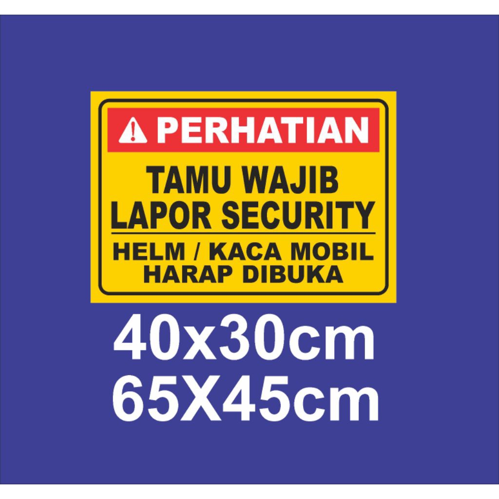 

stiker wajib lapor security