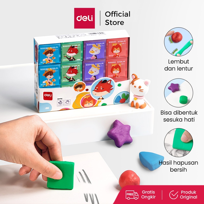 

Deli Penghapus Elastis / Kneadble Eraser /Colored Plastic Eraser VP148