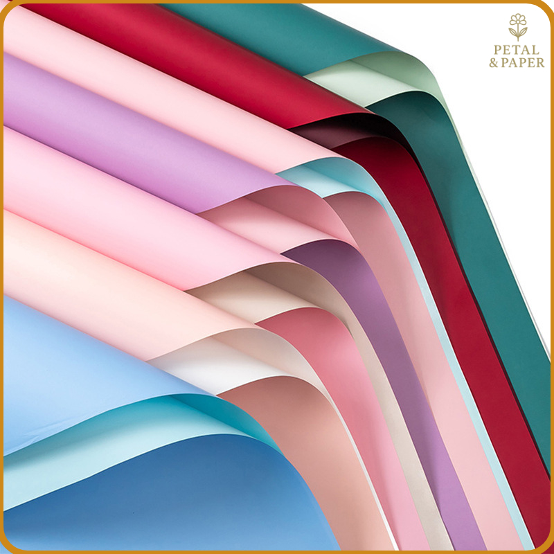 

20 LEMBAR Kertas Buket Bunga Dua Warna Pastel Polos Flower Wrapping Paper Bi Color Cellophane KB6001 copy