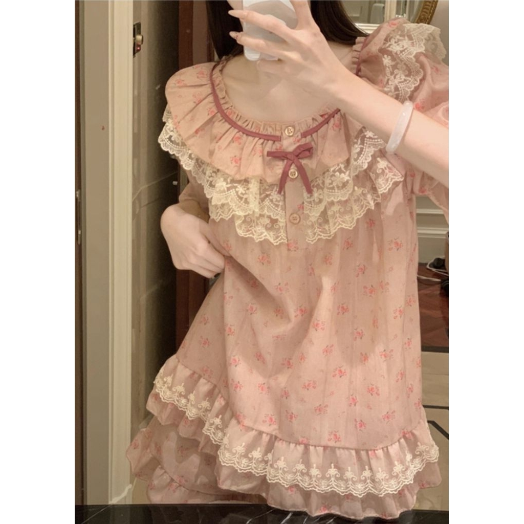 Miki Setelan Baju tidur wanita bergaya Putri / Piyama wanita / Pakaian tidur wanita / Set Baju tidur