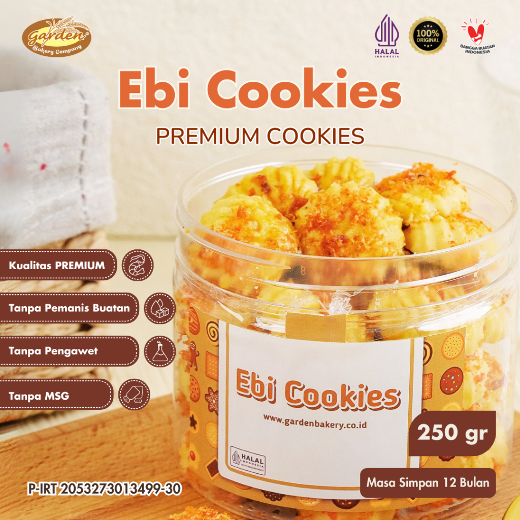 

Garden Bakery - Udang Ebi Premium Cookies 250gr Kue Kering Cemilan Makanan Lebaran