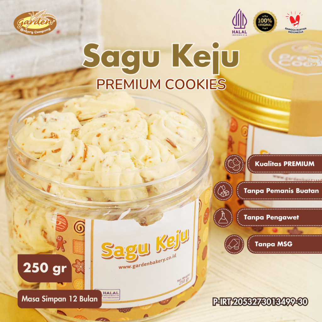 

[PROMO MERDEKA] Garden Bakery - Sagu Keju Premium Cookies 250gr Kue Kering Cemilan Makanan Lebaran