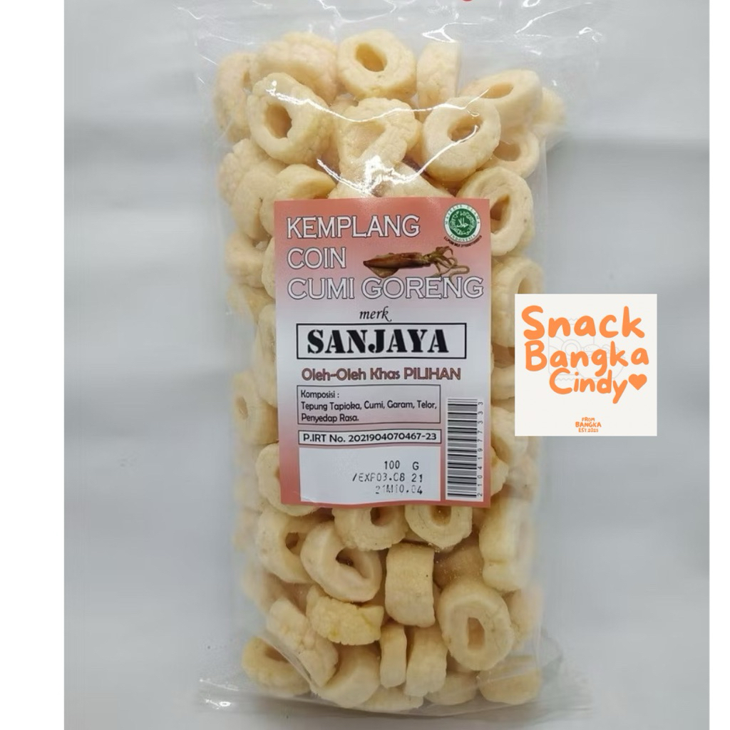 

Kerupuk Kempelang Cumi Sanjaya Bentuk Koin Snack Bangka