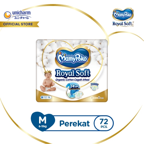Mamy - MamyPoko Royal Soft Organic Cotton - M 72 - Popok Tape