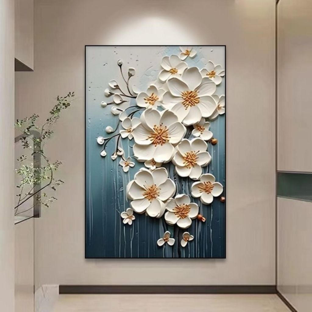 lukisan bunga timbul