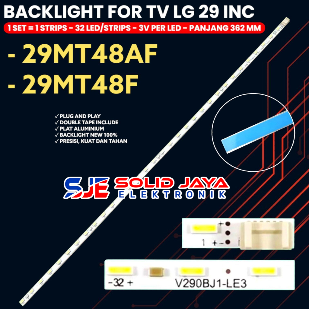 BACKLIGHT TV LED LG 29 INCH 29MT48 29MT48F 29MT48AF 29MT LAMPU BL SMD 32K 32LED 29MT V290BJ1-LE3
