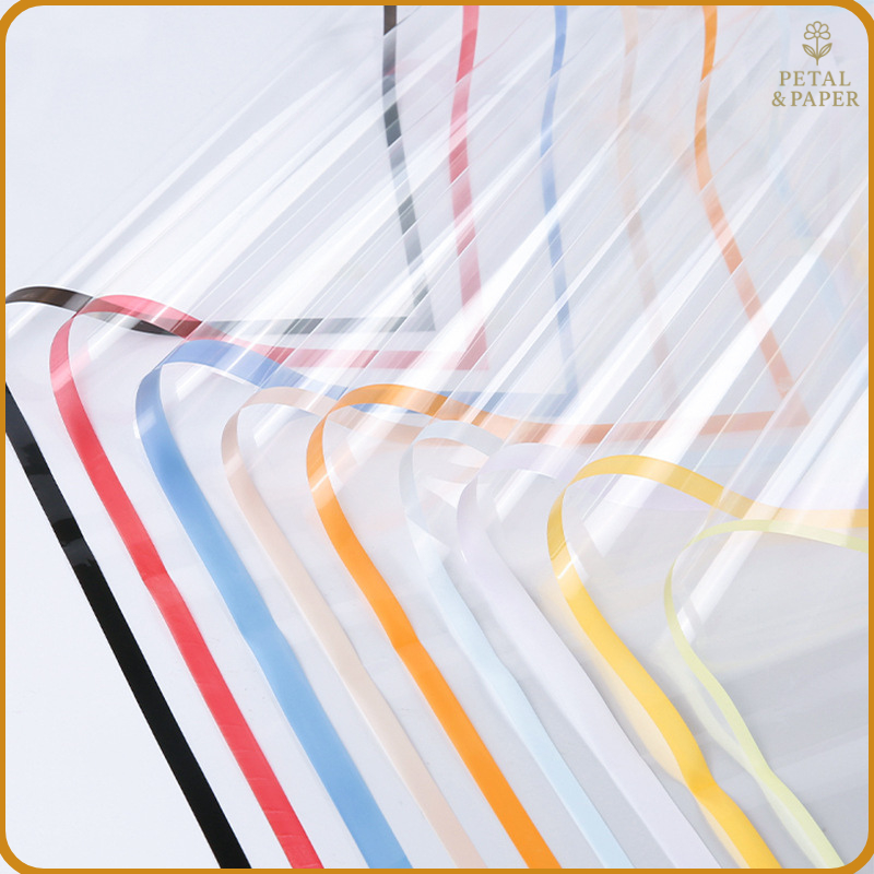 

20 LEMBAR Kertas Buket Bunga Transparan List Warna Flower Wrapping Waterproof KB6007 copy