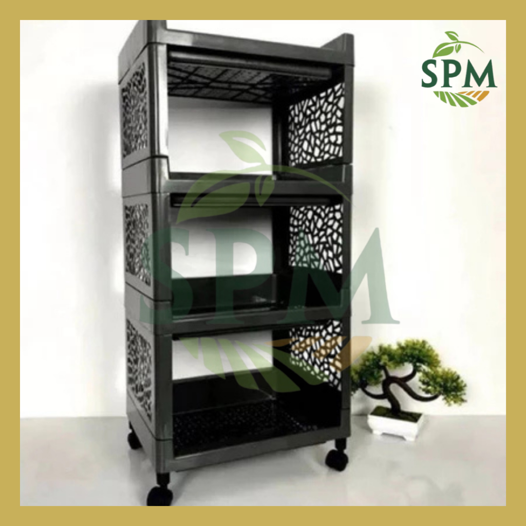 SPM Rak Plastik Yoyo Buana 4 Susun Serbaguna Warna Hitam