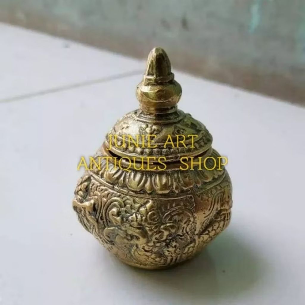 Cupu naga gentong naga kuningan warna hitam dan emas BOKOR KECIL