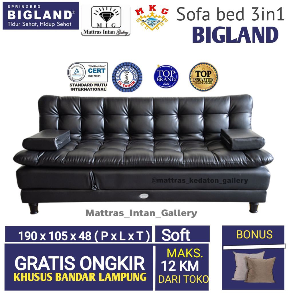 Sofabed Bigland 3in1 oscar - Sofa bed 3 in 1 bigland oscar bandar lampung mattras kedaton gallery bd