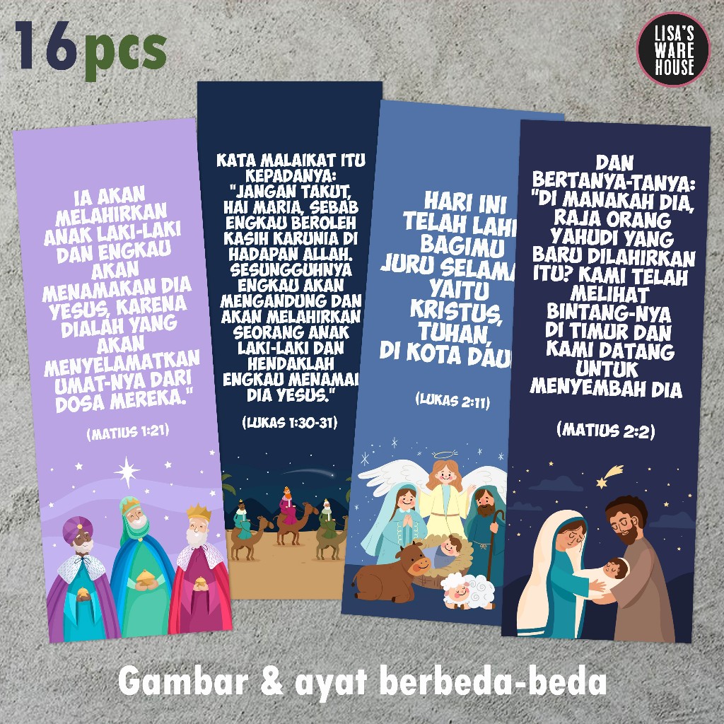 

16 Pcs Pembatas Alkitab Anak Baby Jesus Volume 01
