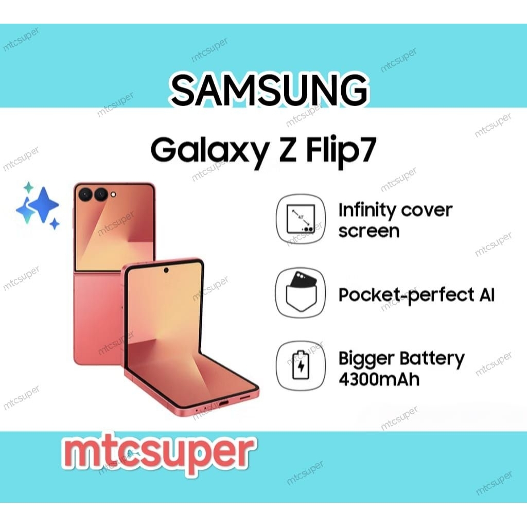 Samsung Galaxy Z Flip7 12GB/256GB | 512GB | Hp Lipat AI | Kamera 200MP