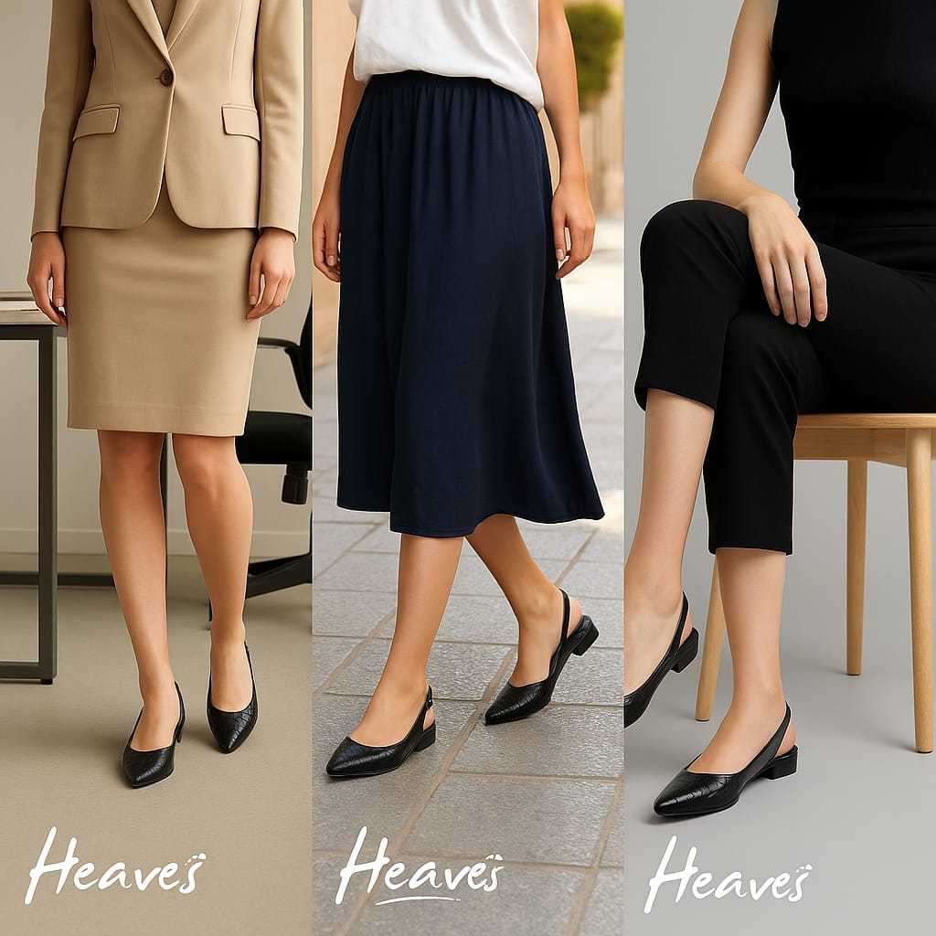 Heaves - Sepatu Hak Tahu Wanita 2cm Lucca Black Croco - Sepatu Hak Wanita Premium