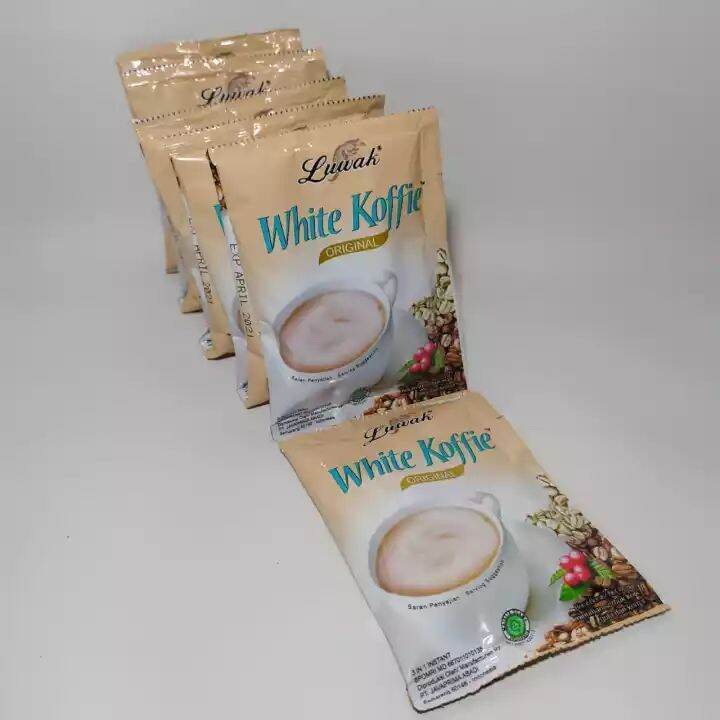

White Coffee Luwak 1 Renceng Dengan Isi 10 pcs dan Berat 20 Gram