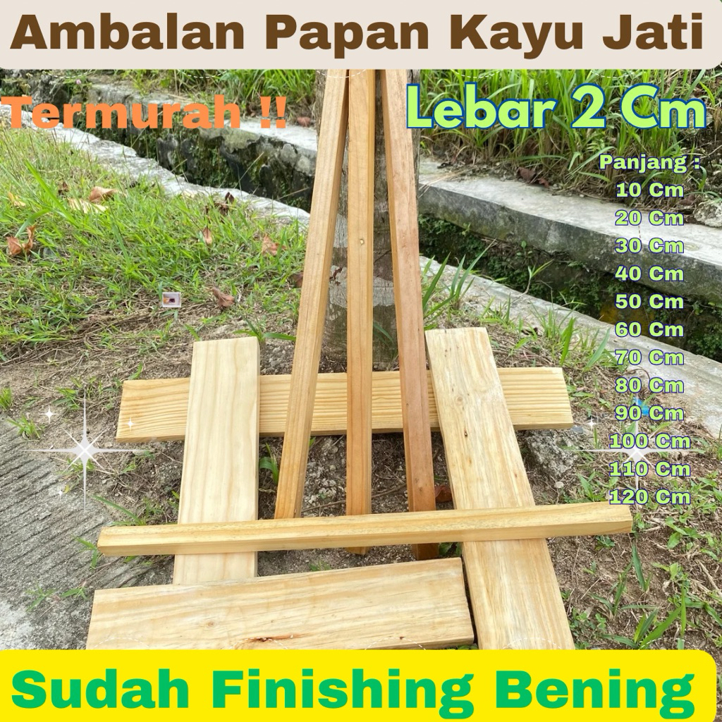 2 x  20-120 Cm // SUDAH FINISHING BENING Natural Serat Kayu / Ambalan Papan Kayu Jati Belanda Serat 
