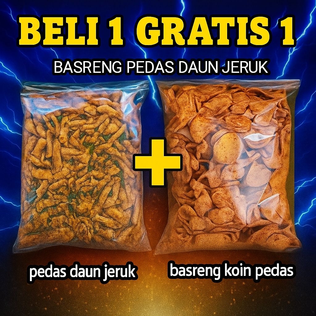 

Basreng Pedas Daun Jeruk & Koin – Camilan Renyah Pedas Bikin