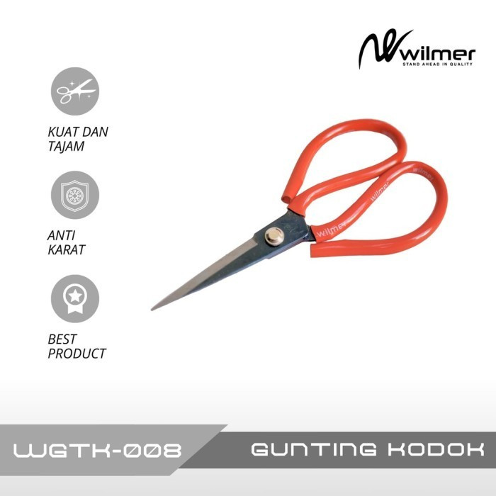 

Wilmer Gunting Kodok 8 Inch / Gunting Kain-Besi / Gunting Serbaguna Wilmer WGTK-008