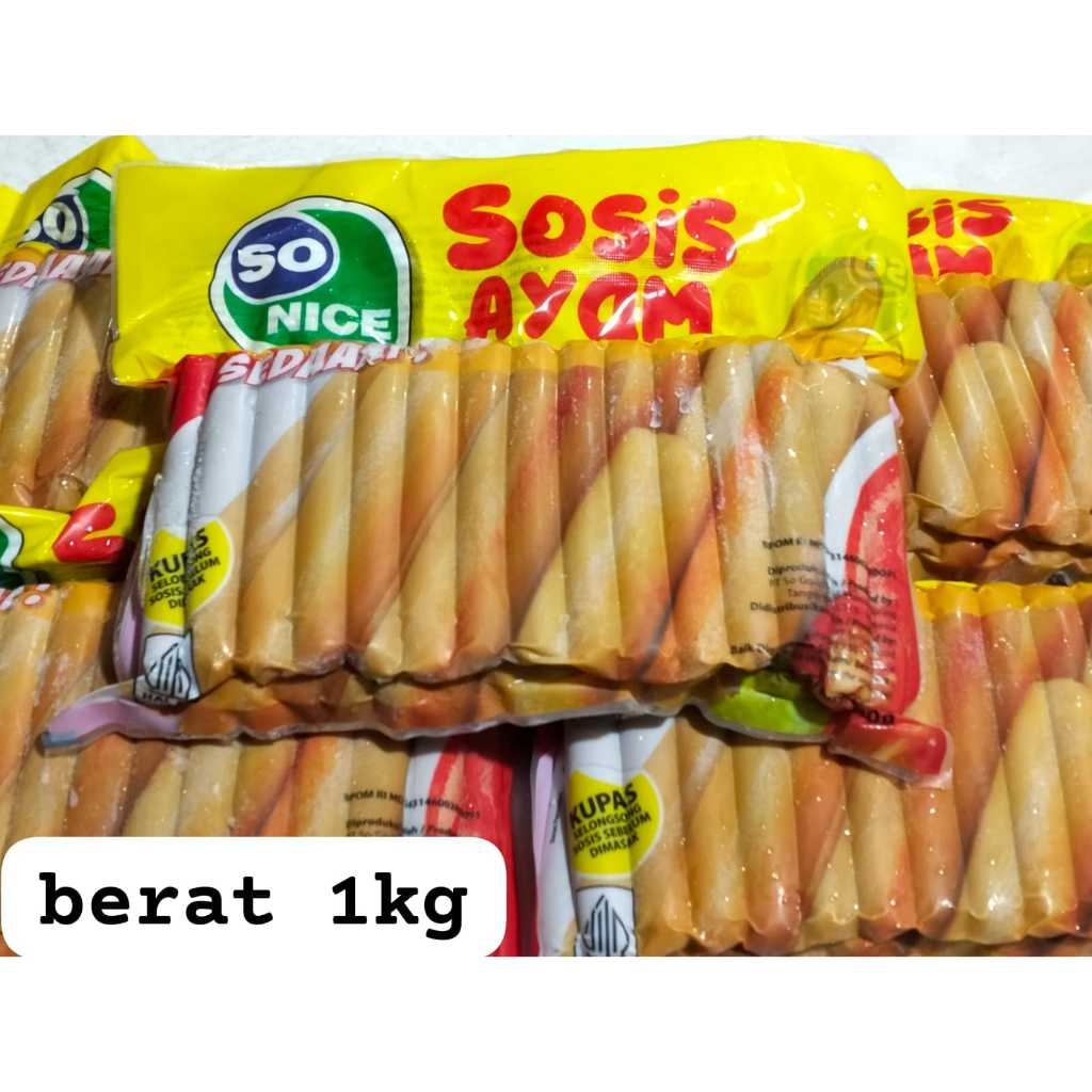 

So Nice Sosis Ayam uk 1 kg - FROZEN FOOD BOGOR - FRESH FOOD ENAK