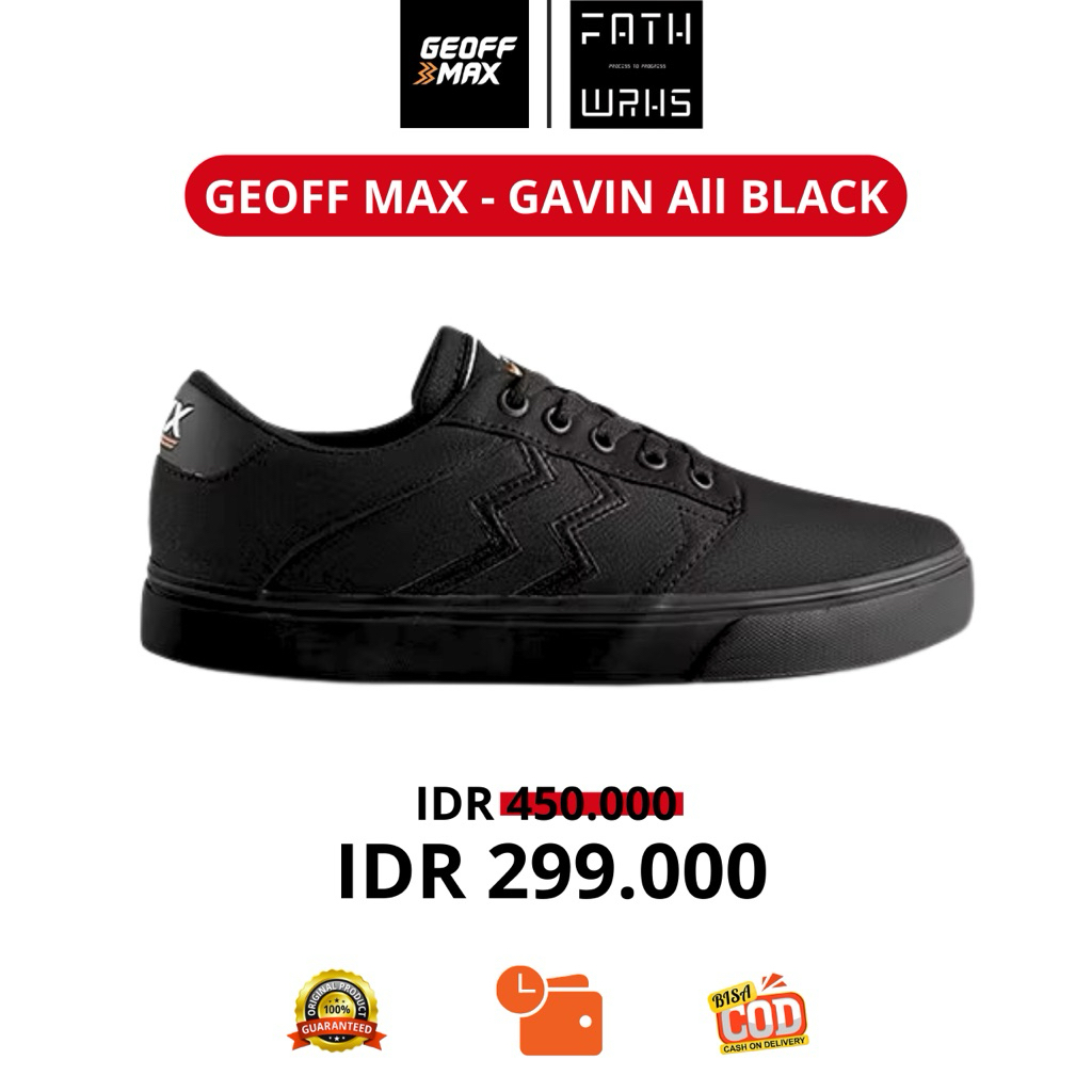 Sepatu Geoff Max Original - Gavin All Black STZ | Sepatu Pria | Sepatu Unisex