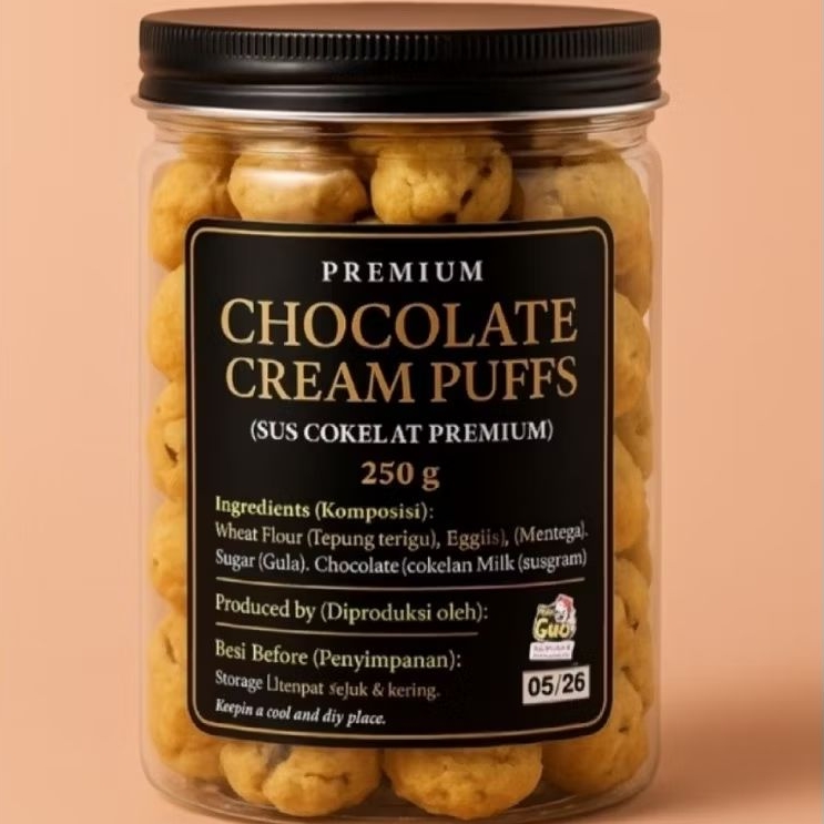 

Sus Cokelat Premium Toples 250g – Chocolate Cream Puffs Renyah & Lumer-Nyak Gue Oleh Oleh Jakarta