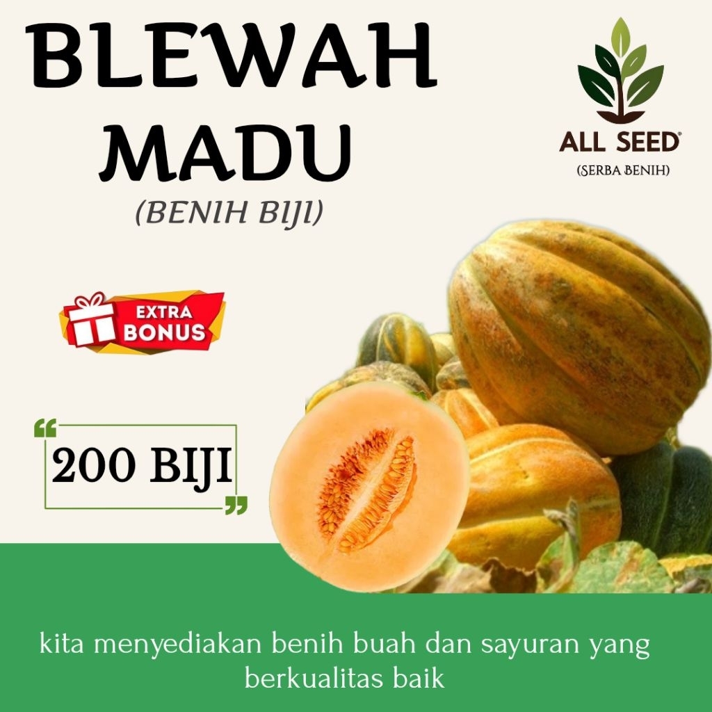 ( 200 biji ) Benih blewah madu | bibit biji blewah madu | BLEWAH MADU