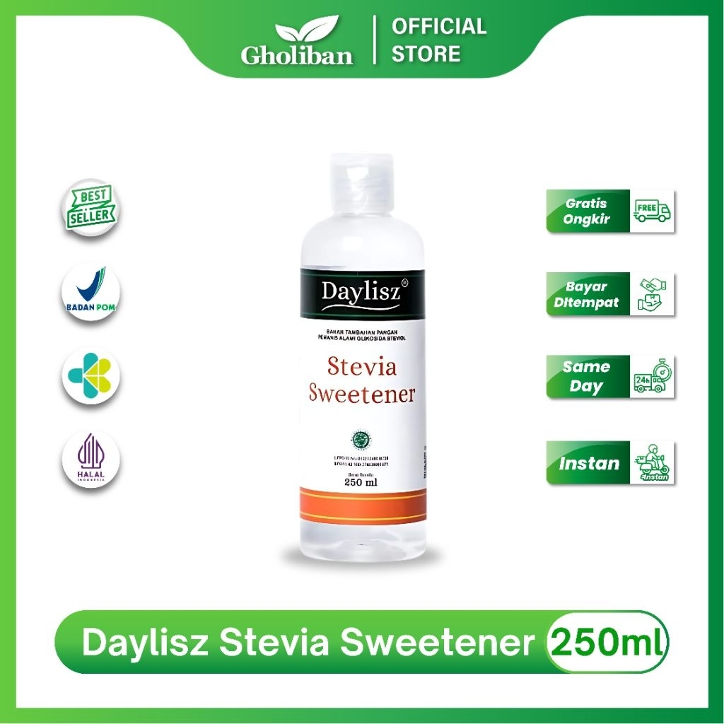 

Daylisz Stevia Sweetener 250ml Pemanis Alami Bebas Kalori
