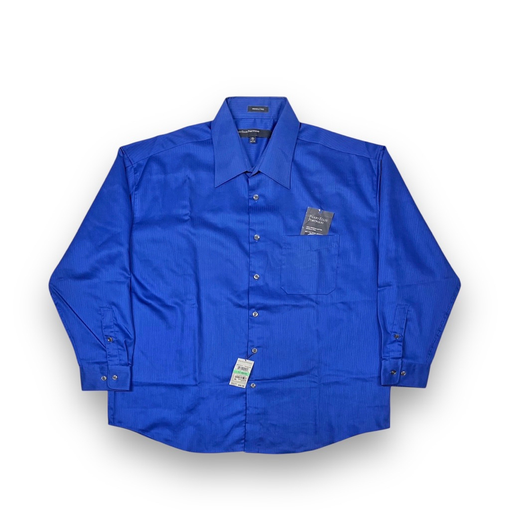 BNWT Perry Ellis Portofolio Pinstripe Vintage Long Sleeve Shirt Oversized Fit