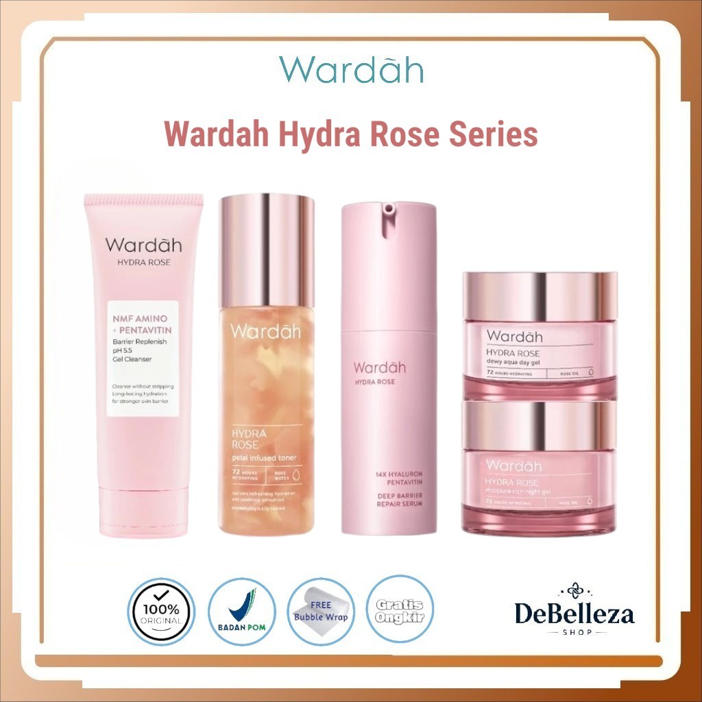 Wardah Hydra Rose Series | Cleanser | Toner | Serum | Day Gel | Night Cream